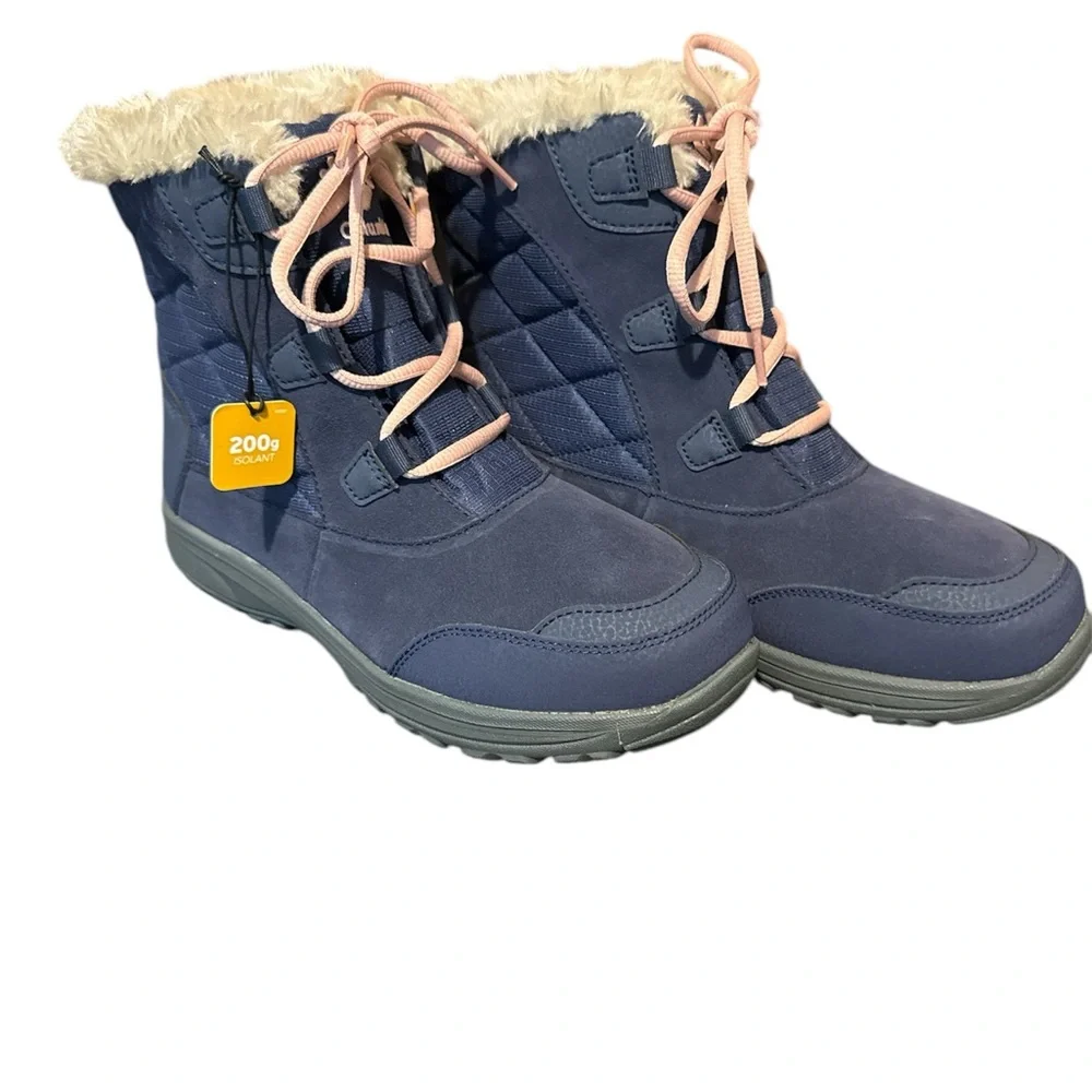 Colombia ice maiden shorty snow Women's Blue Winter Boots - Picture 1 of 10